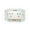 Tomacorriente Binorma Doble C/bastidor Kalop Blanco - Stg