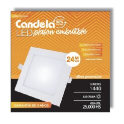 Panel Embutir Cuadrado Calido 24 W. Candela