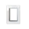 Tapa Cristal 5X10 3 Mod Blanco Jeluz Ribete Plata
