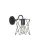 Aplique de pared jaula estrella Negro 1L base Ø10cm