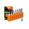 Juego 7 Puntas Torx Tamper Largo: 25 mm - Truper