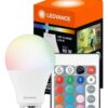 Lampara LED Classic Ledvance RGBW Colores E27 8w A60 con control remoto